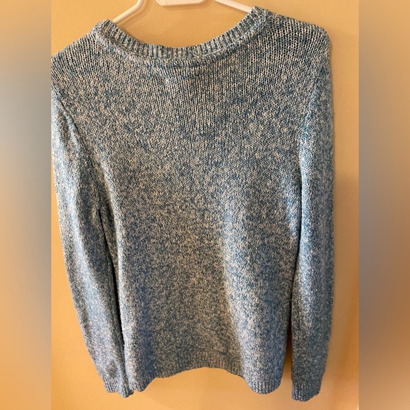 Tommy Hilfiger turquoise crew neck/cable knit sweater - size medium - Picture 4 of 9